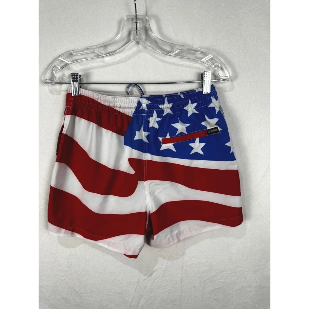 Chubbies Swim Trunks Mens Small USA Eagle Red White Blue Excellent 4